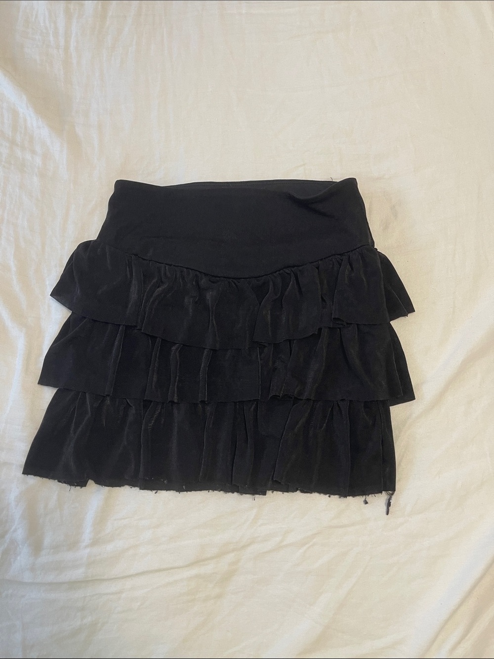 Black Tiered Ruffle Mini Skirt - Women